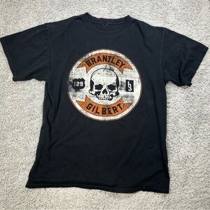 Brantley Gilbert Shirt Womens Large Hell on Wheels Graphic Tee Skull Country